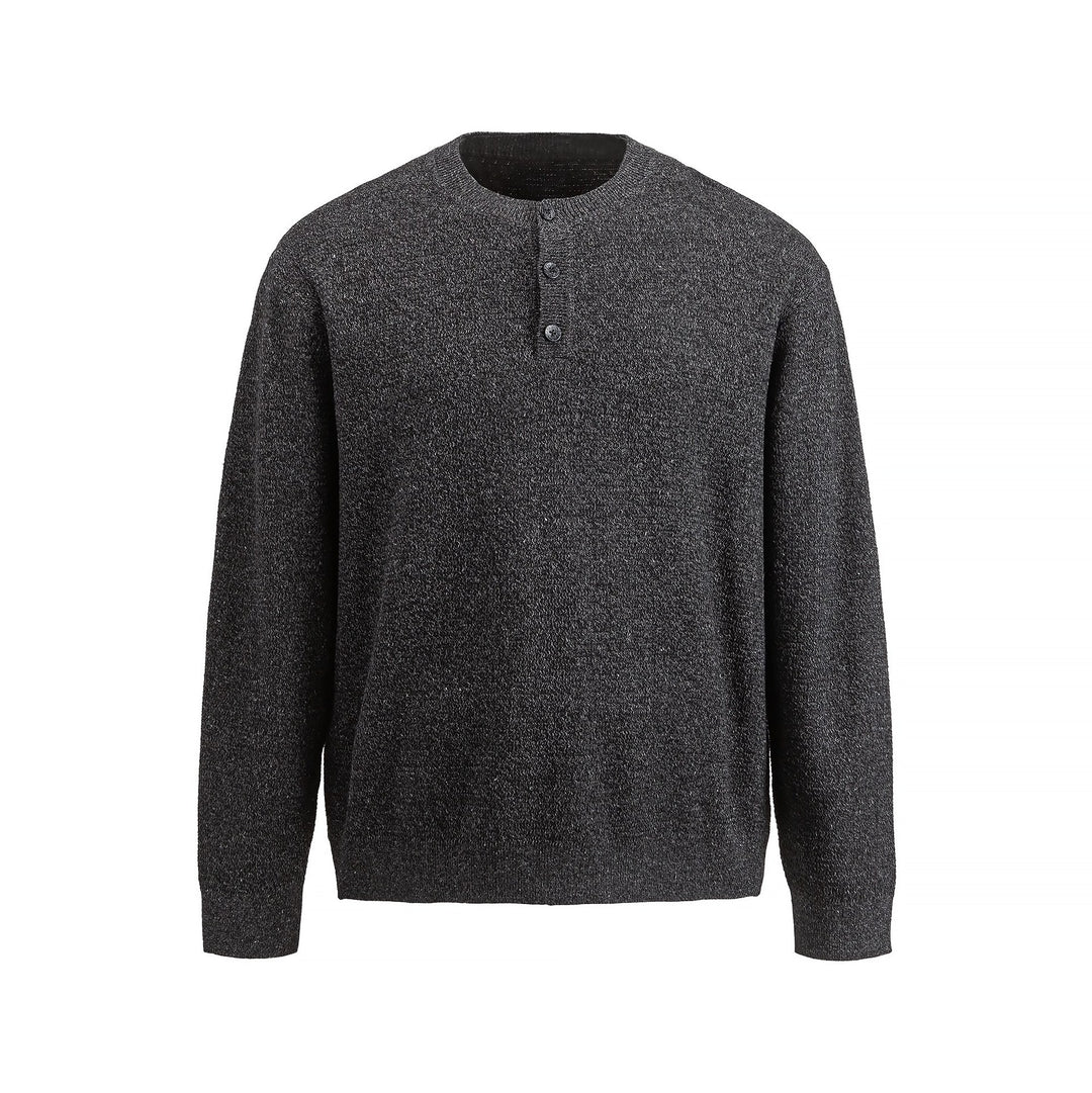 Herren Strukturierter Henley‑Strickpullover mit Dreifach‑Knopfleiste Shop Nory