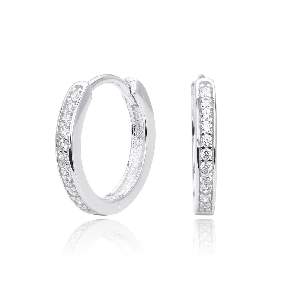 Damen Ohrcreolen aus hochwertigem 925 Sterlingsilber mit funkelndem Zirkonbesatz Shop Nory