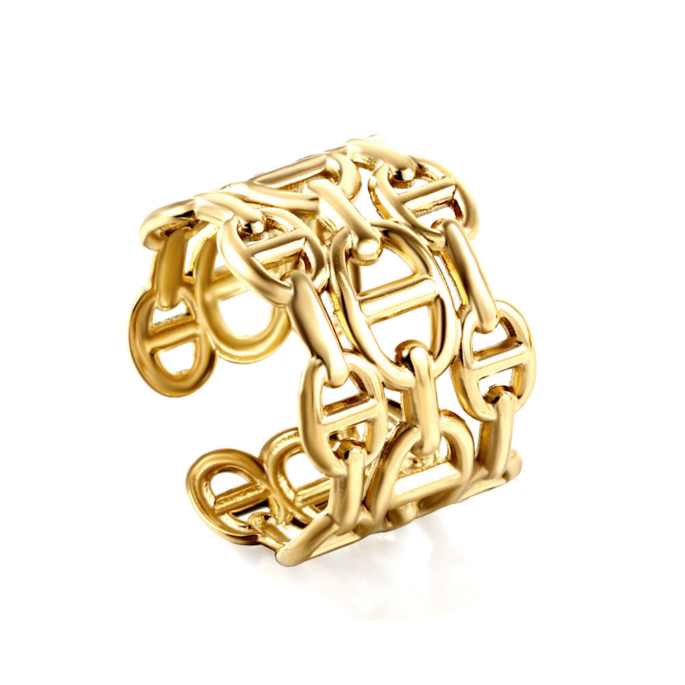 Damen moderner Offener Ring mit trendigem Schriftzug Liebe Shop Nory