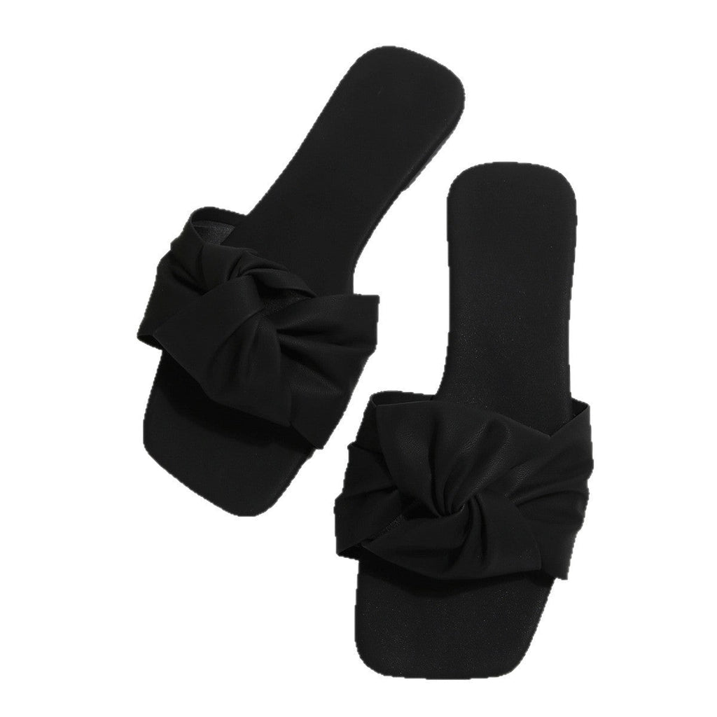 Damen elegante Pantoletten mit kunstvollem Knoten-Design