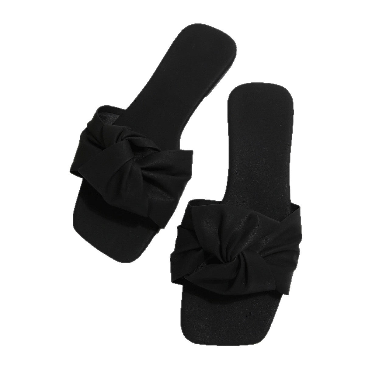 Damen elegante Pantoletten mit kunstvollem Knoten-Design