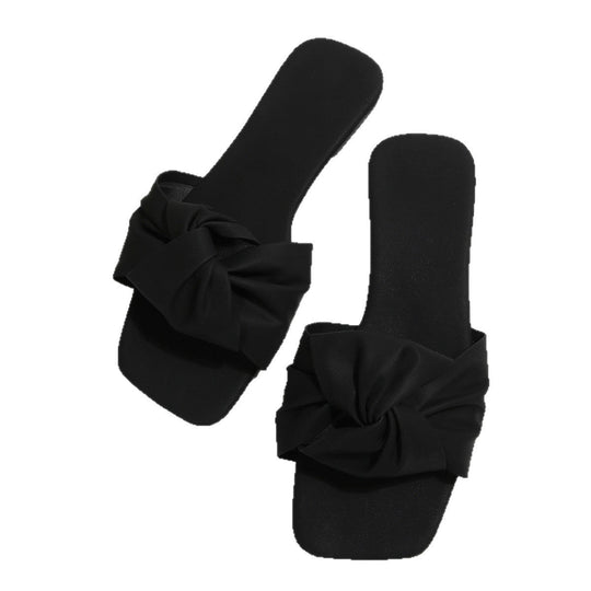 Damen elegante Pantoletten mit kunstvollem Knoten-Design