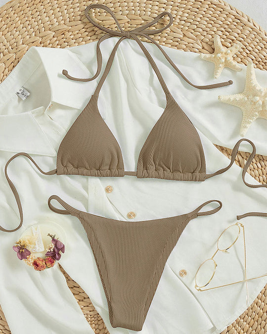 Damen Triangel-Bikini mit raffiniertem Bindesystem