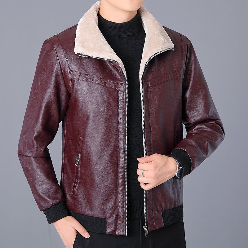 Herren Kunstlederjacke mit Teddyfutter Shop Nory 1787738674