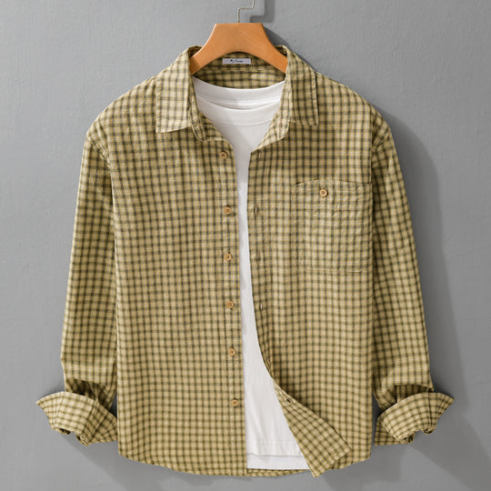 Herren Feines Karomuster-Layering-Hemd aus Baumwollpopeline mit Brusttasche und relaxed Saum Shop Nory