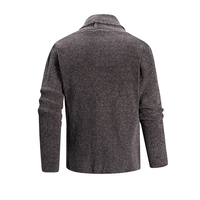 Herren offener Strickmantel mit weitem Fallendem Schalkragen und aufgesetzten Eingrifftaschen Shop Nory