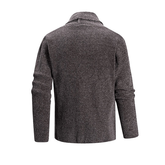 Herren offener Strickmantel mit weitem Fallendem Schalkragen und aufgesetzten Eingrifftaschen Shop Nory