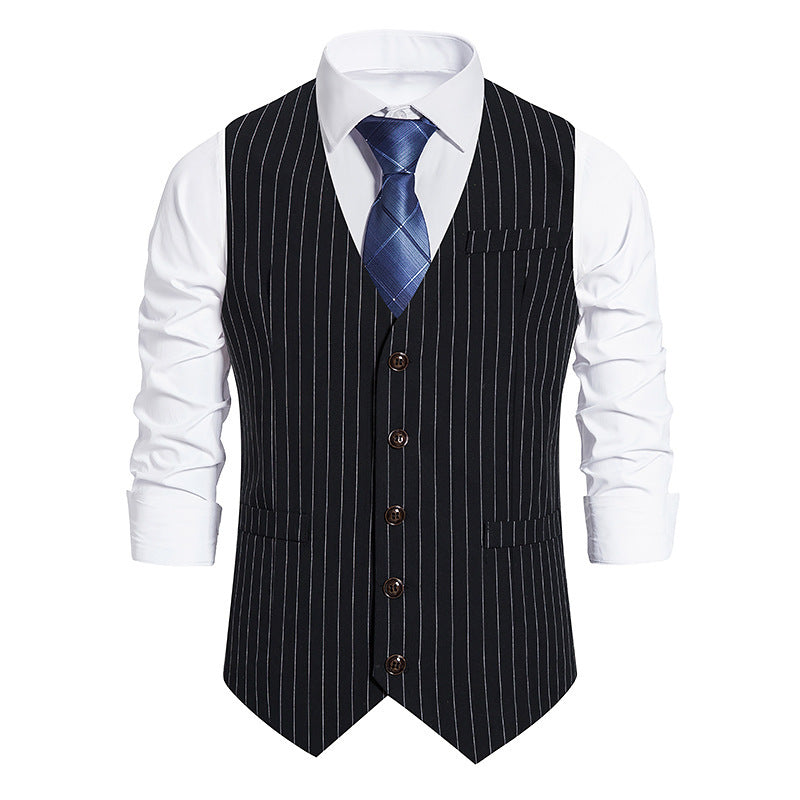 Herren elegante Anzugweste mit feinem Nadelstreifenmuster