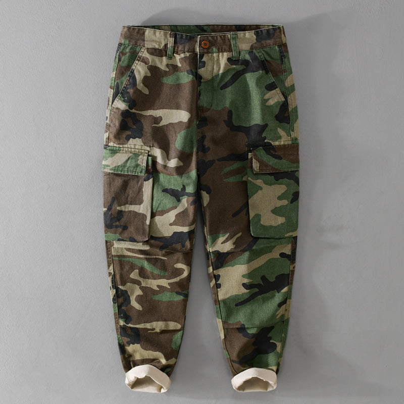 Herren Slim-Tapered Cargohose im Military-Stil mit Gummibündchen und Klappentaschen Shop Nory