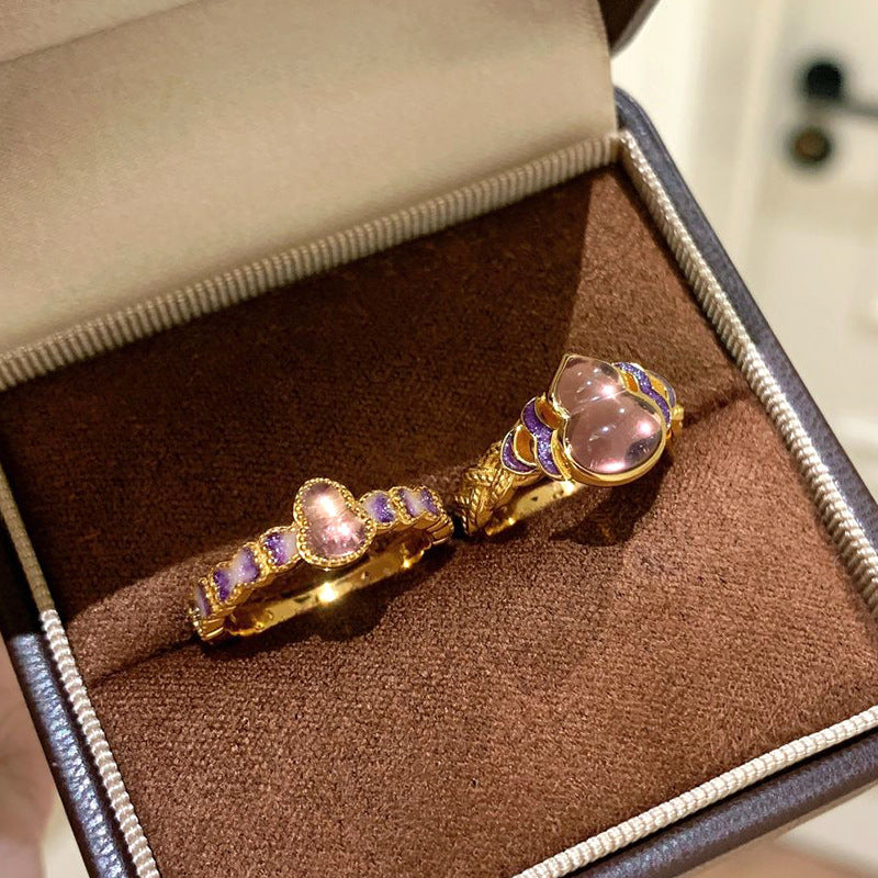 Damen Ring-Set mit kunstvoll gestaltetem Herz- und Edelstein-Design Shop Nory