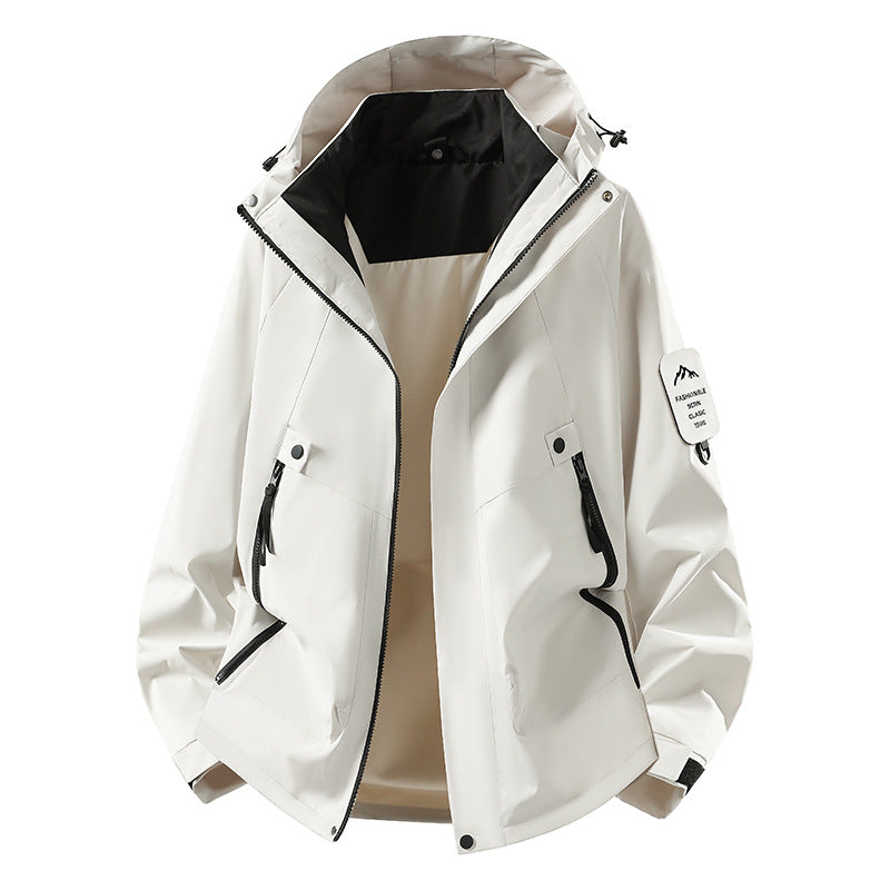 Herren Zwei-in-eins Wetterschutzjacke mit abnehmbarer Steppweste und verstellbarer Kapuze Shop Nory