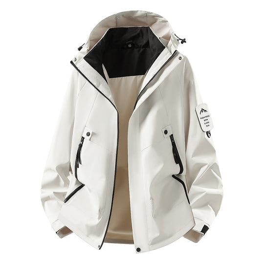 Herren Zwei-in-eins Wetterschutzjacke mit abnehmbarer Steppweste und verstellbarer Kapuze Shop Nory