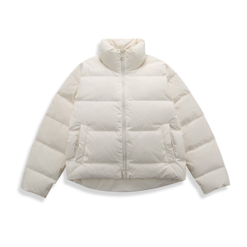 Damen Kurz geschnittene wattierte Steppjacke mit hohem Stehkragen und verdecktem Zweiwege-Reißverschluss Shop Nory