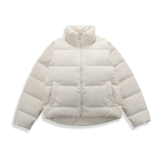Damen Kurz geschnittene wattierte Steppjacke mit hohem Stehkragen und verdecktem Zweiwege-Reißverschluss Shop Nory