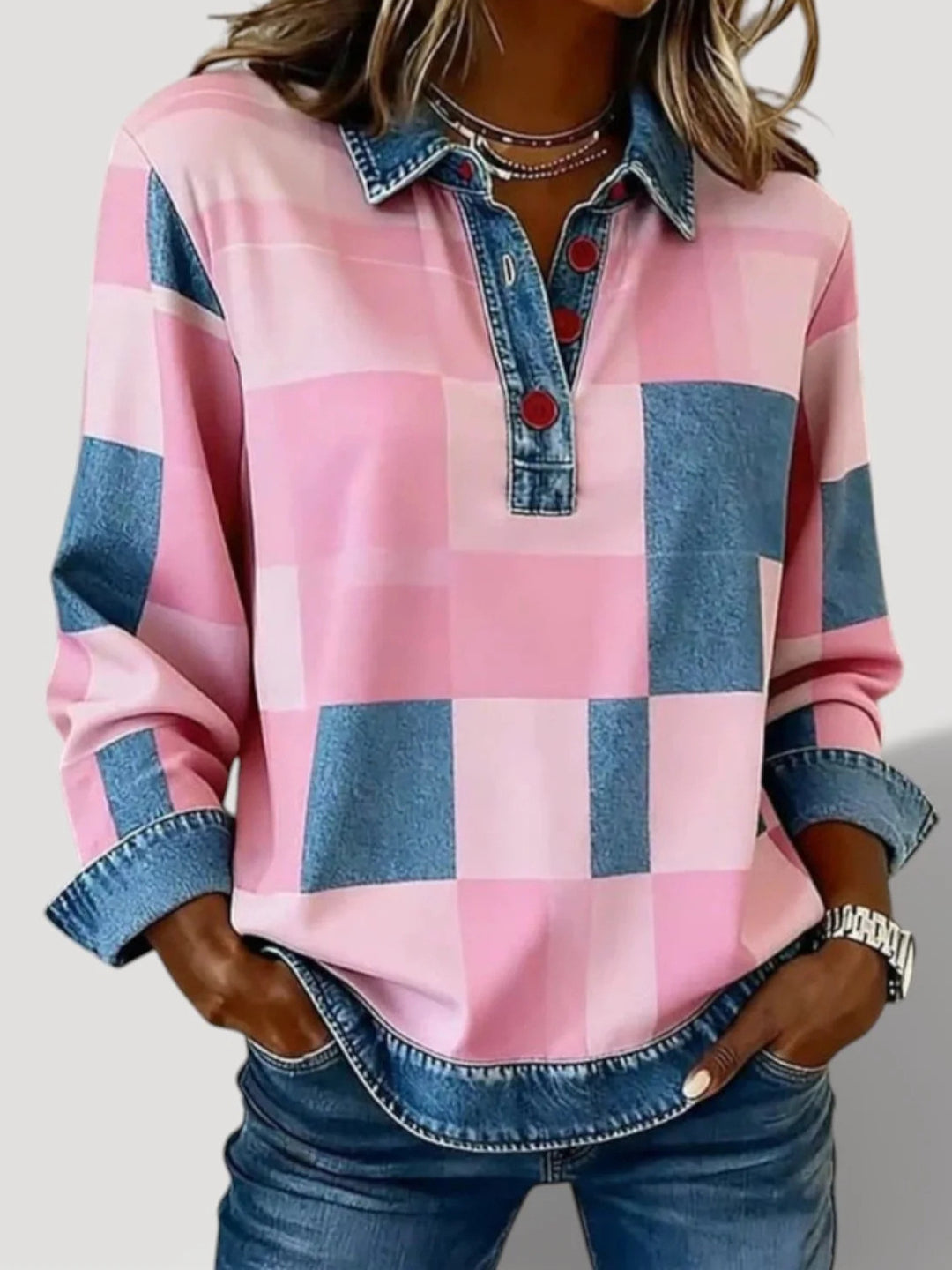 Damen Modische Pullover-Hemd