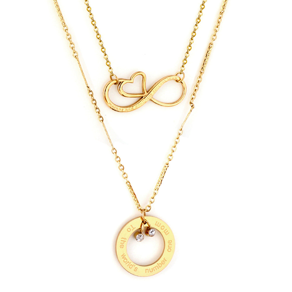 Damen Mehrlagige Halskette mit unendlichem Symbol und personalisiertem Anhänger Shop Nory