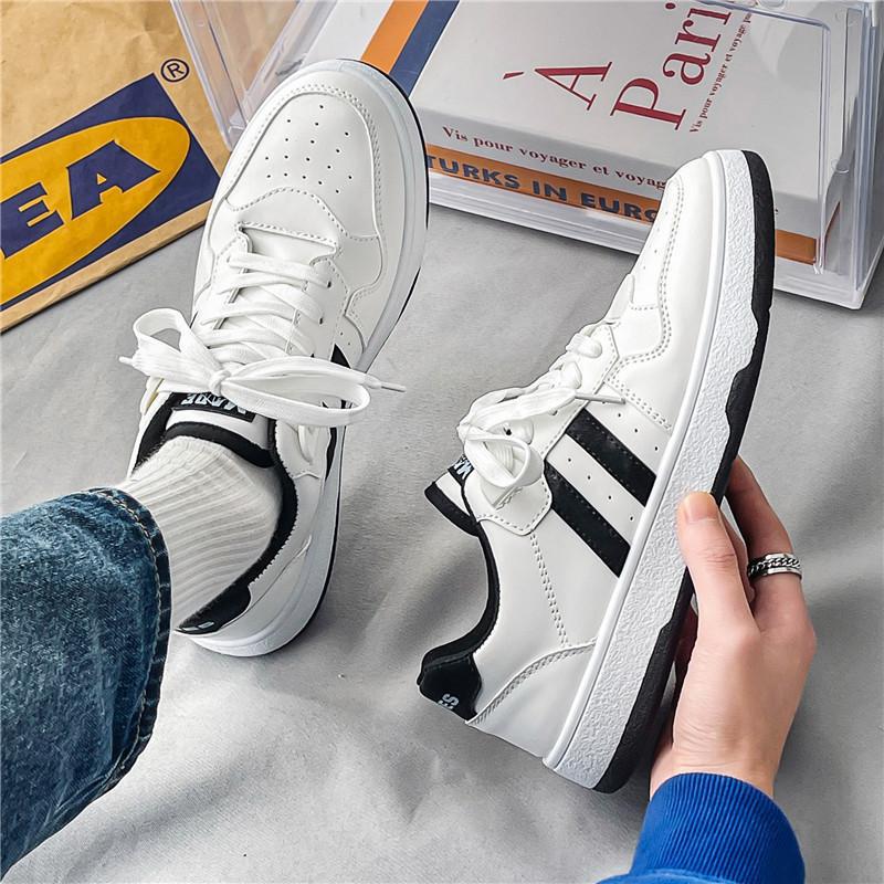 Unisex Klassische Low-Top Freizeit-Sneaker aus glattem Kunstleder mit gepolsterter Innensohle und robustem Cupsohlenprofil Shopy Nory