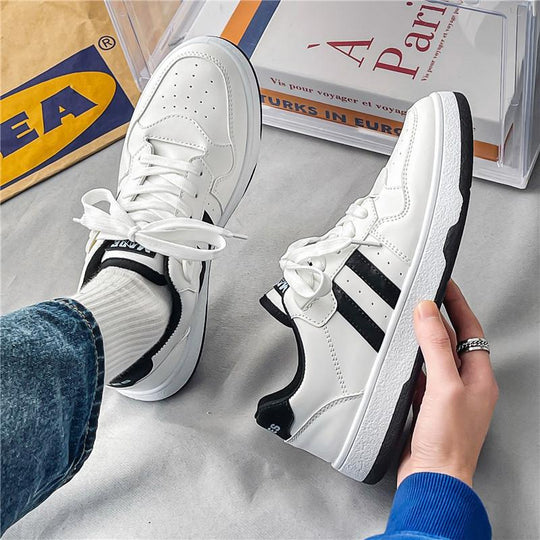 Unisex Klassische Low-Top Freizeit-Sneaker aus glattem Kunstleder mit gepolsterter Innensohle und robustem Cupsohlenprofil Shopy Nory
