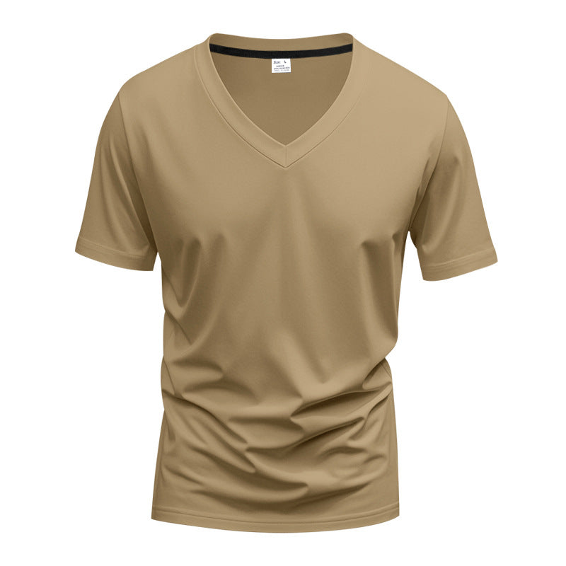 Herren V-Ausschnitt T-Shirt aus atmungsaktiver und schnelltrocknender Baumwolle