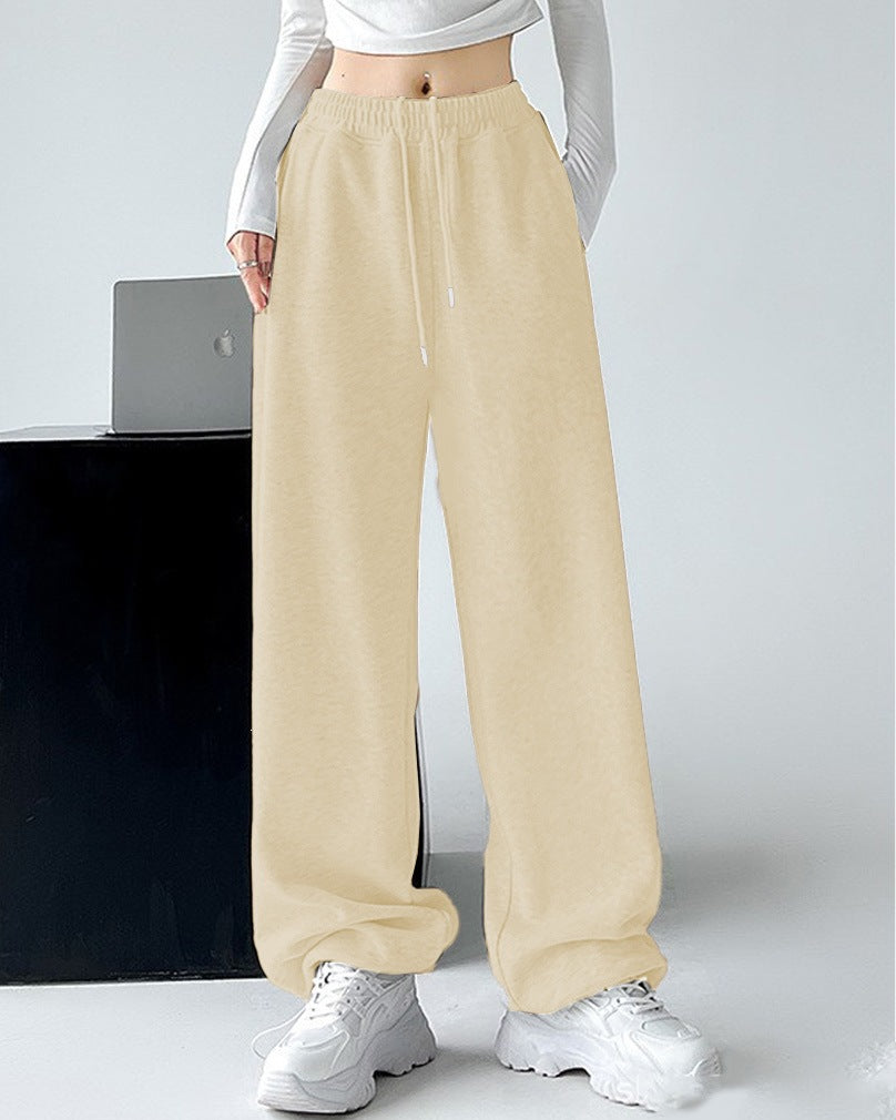 Damen nan extraweite Palazzo-Sweathose mit hohem Komfortbund, seitlichen Eingrifftaschen, Schlitz am Saum und Kordelzug Shop Nory