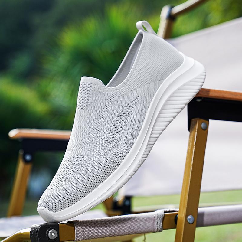 Herren Leichte Slip-On Sport Sneakers mit Atmungsaktivem Strickdesign