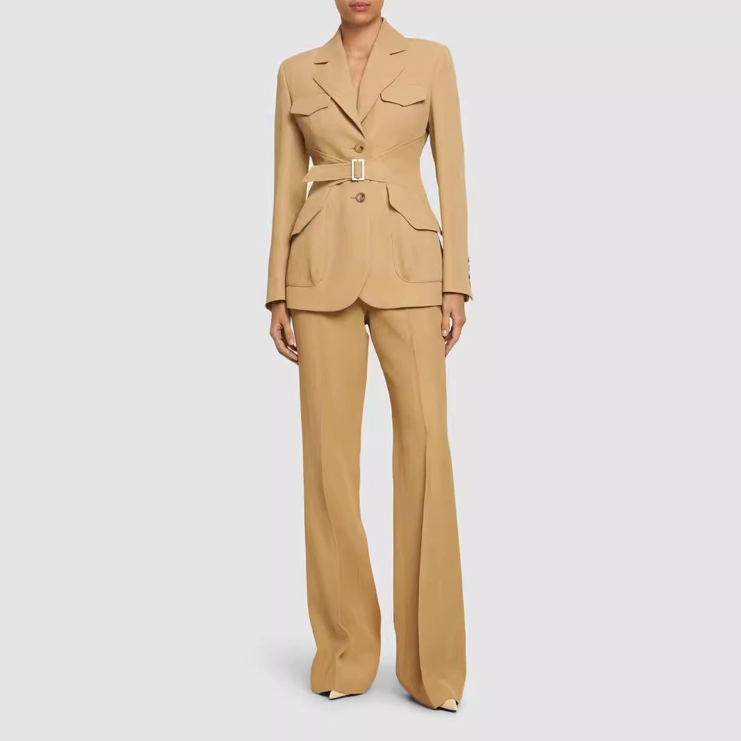Damen Zweiteiliger Hosenanzug im Tailoring mit tailliertem Blazer und weitem Bein Shop Nory