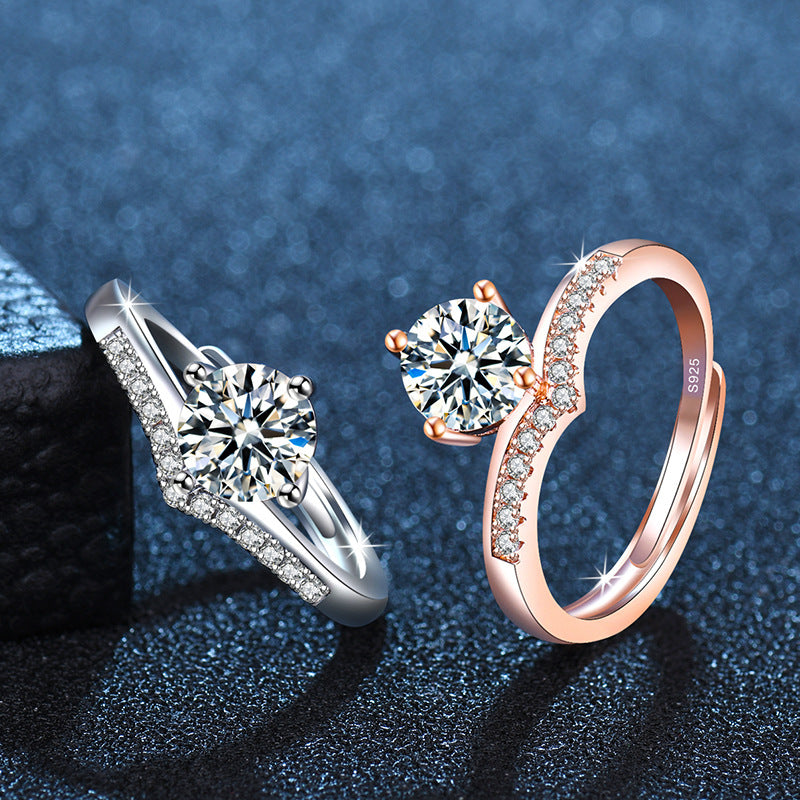 Damen Eleganter Ring mit funkelndem Zirkonia-Besatz Shop Nory