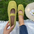 Damen atmungsaktive Ballerinas mit flexiblem Gummi-Obermaterial und verstellbarem Riemen