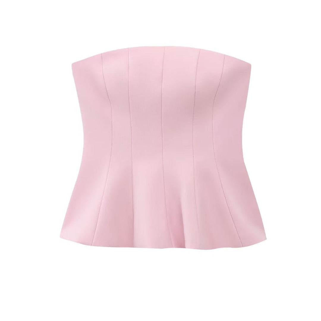 Damen Bustier-Oberteil mit figurformendem Schnitt und elegantem Plissee