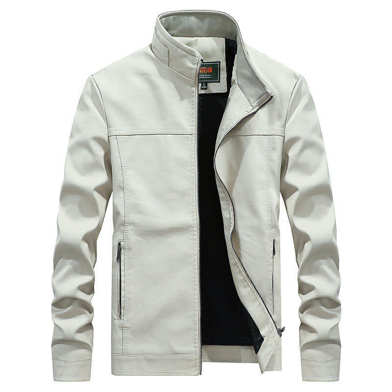 Herren Kunstlederblouson mit Stehkragen und gesteppter Thermo-Innenfütterung Shop Nory