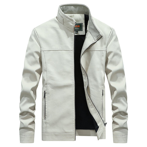 Herren Kunstlederblouson mit Stehkragen und gesteppter Thermo-Innenfütterung Shop Nory