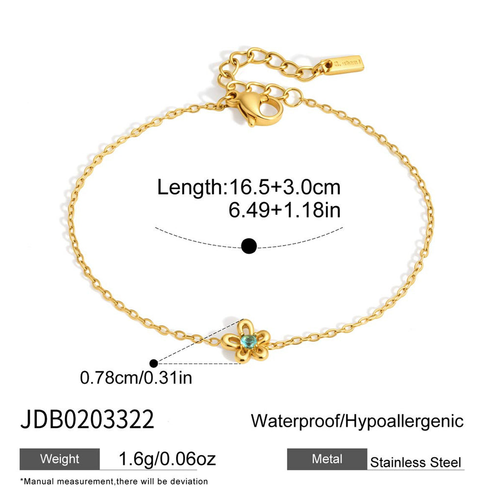 Damen Halskette mit floralen Anhängern und hypoallergener Edelstahlverarbeitung Shop Nory