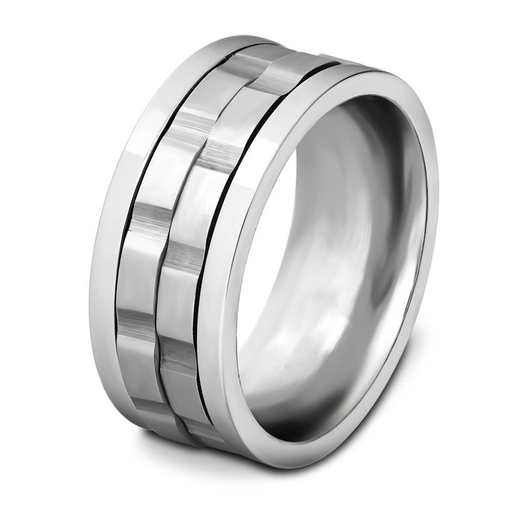 Herren Ring mit modernem geometrischen Design und polierter Oberfläche Shop Nory