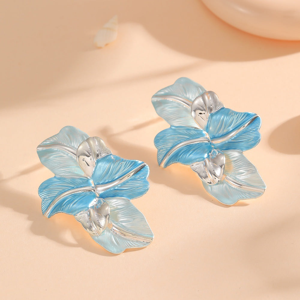 Damen Ohrclips im eleganten Orchideen-Design Shop Nory