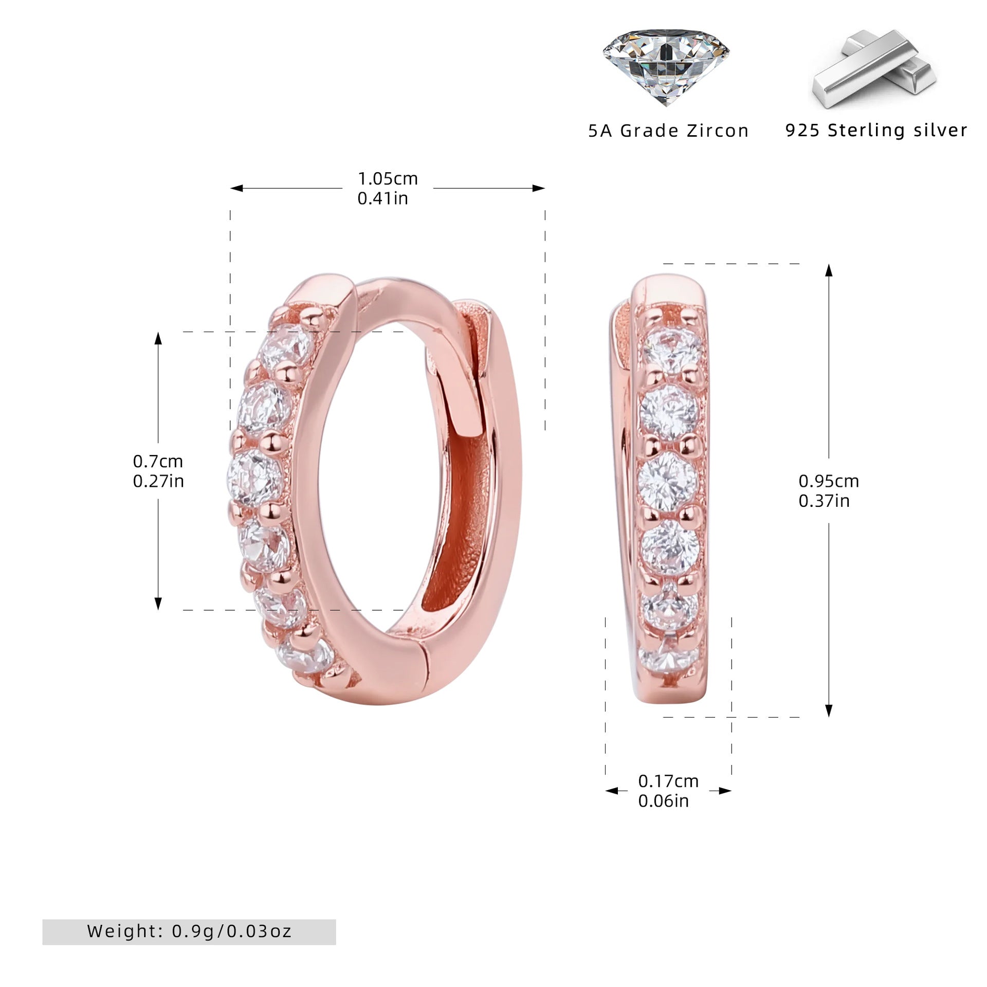 Damen Creolen mit funkelnden Zirkonsteinen und hochwertiger 925 Sternsilberfassung Shop Nory