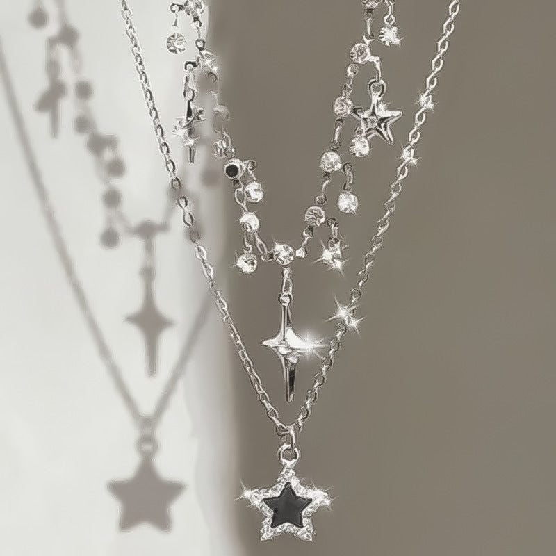 Damen Halskette mit elegantem Sternenanhänger und funkelnden Kristallakzenten Shop Nory