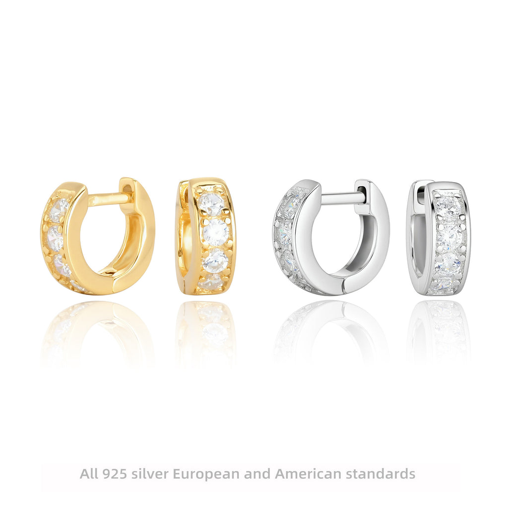 Damen Creolenohrringe mit funkelnden Zirkonsteinen aus hochwertigem 925er Sterlingsilber Shop Nory