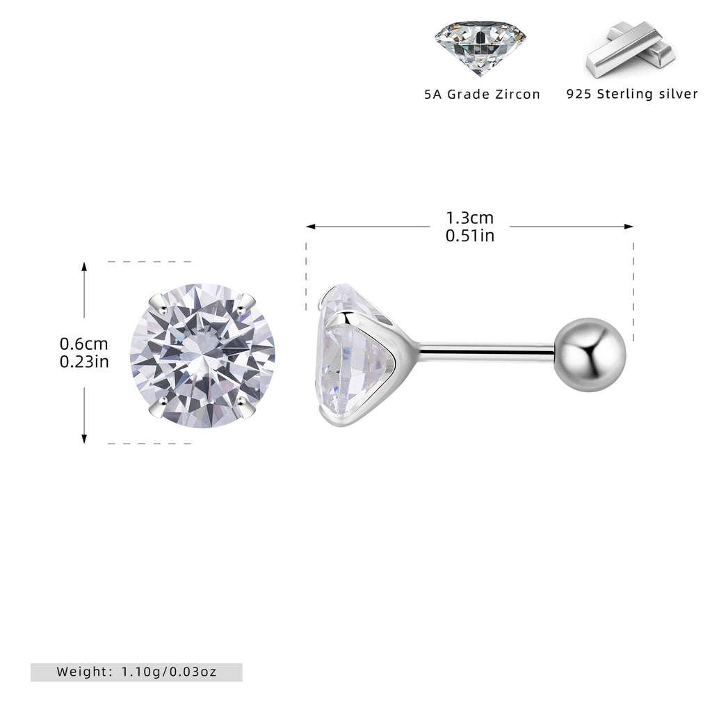 Damen Ohrstecker mit funkelndem Zirkon und hochwertigem 925 Sterling Silber Shop Nory