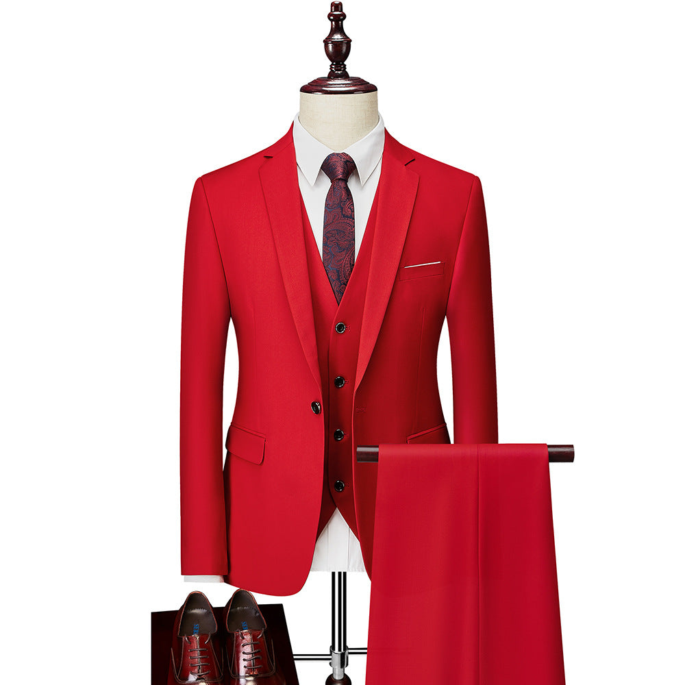 Herren Dreiteiliger Slim-Fit Businessanzug mit Weste und schmaler Silhouette Shop Nory
