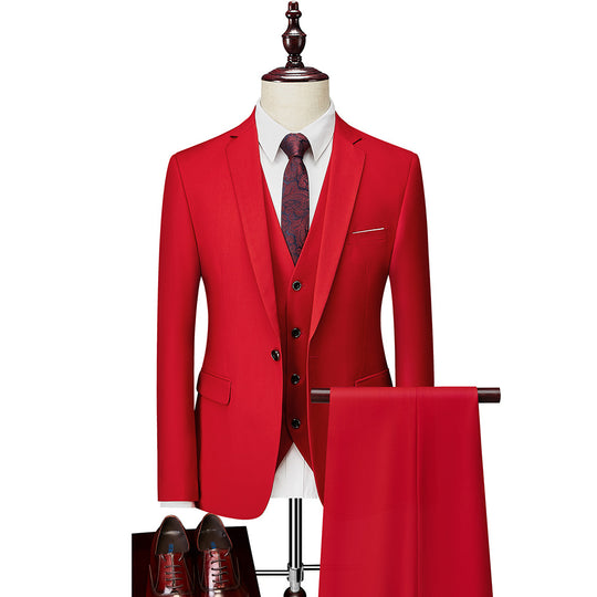 Herren Dreiteiliger Slim-Fit Businessanzug mit Weste und schmaler Silhouette Shop Nory