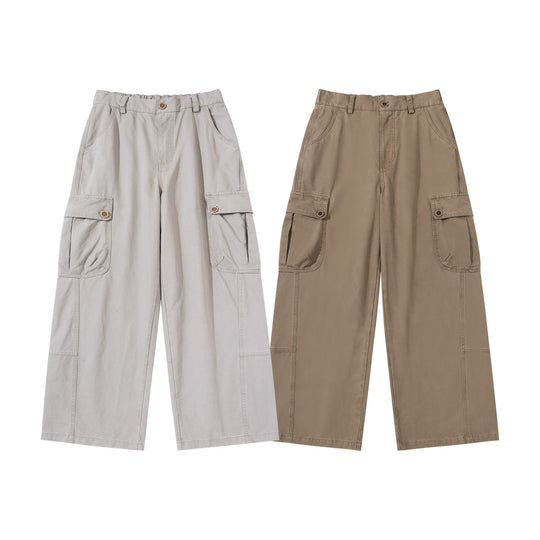 Damen hochgeschnittene Cargo‑Hose mit weitem Bein und Klappentaschen Shop Nory