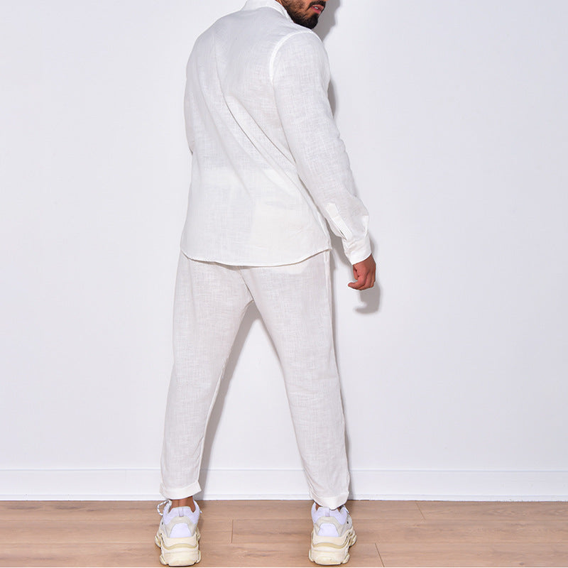 Herren Leinenanzug mit modernem Schnitt und lässigem Look
