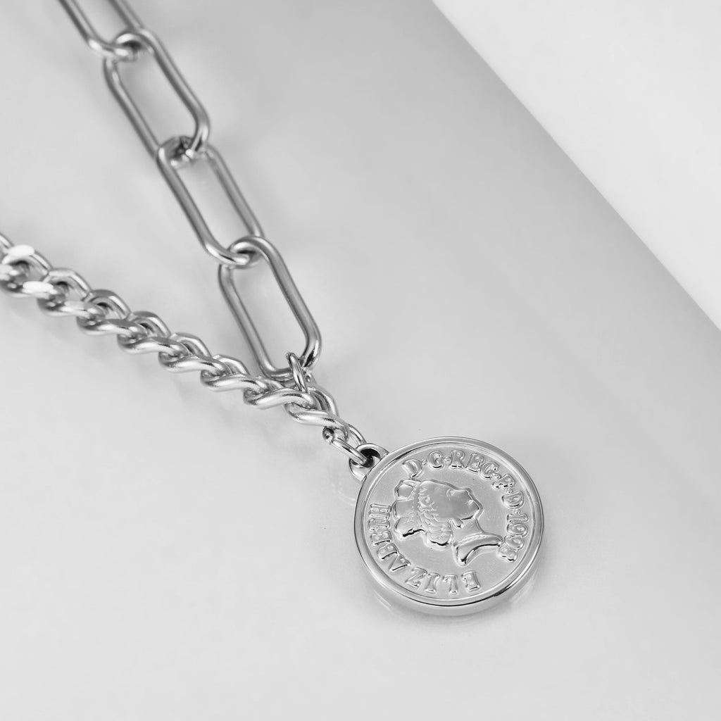 Damen Halskette mit Anhänger im klassischen Medaillen-Design Shop Nory