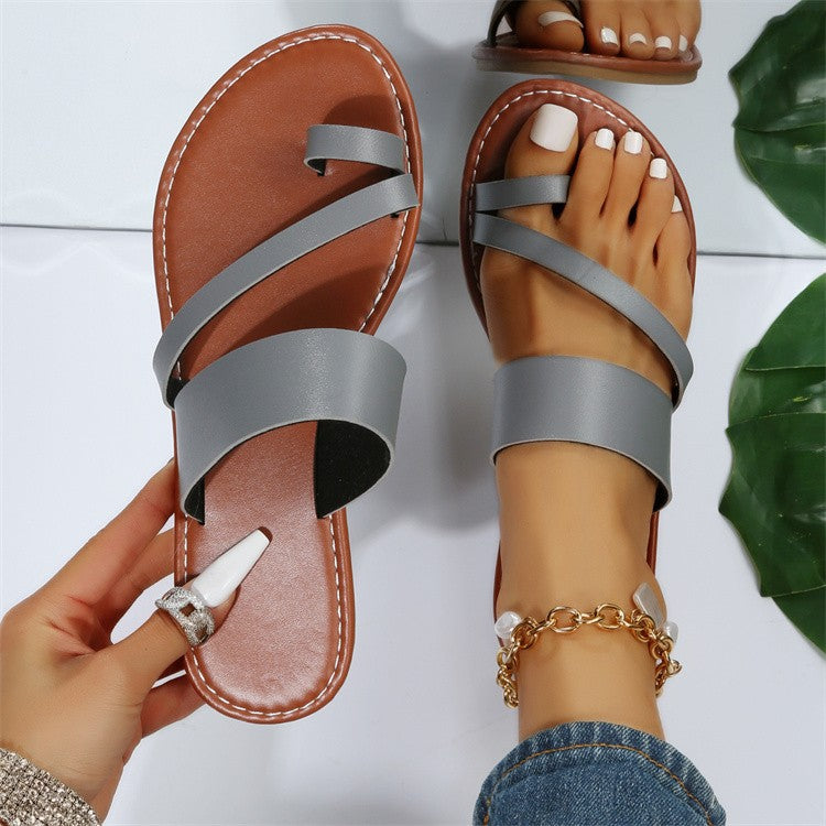 Damen Minimalistische Riemensandalen mit bequemer Sohle