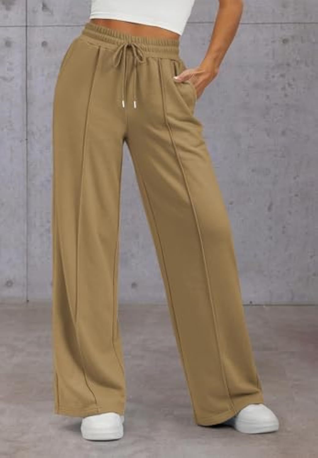 Damen Komfortable Weite Sweatpants mit elastischem Bund und praktischen Taschen
