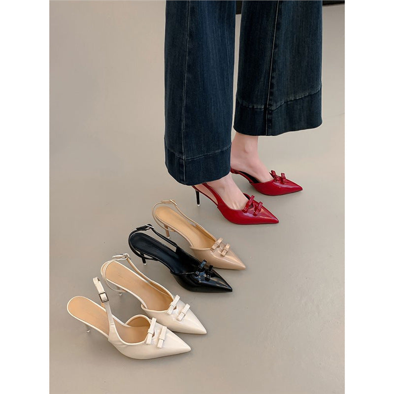 Damen elegante Slingback-Pumps mit Schleifenverzierung