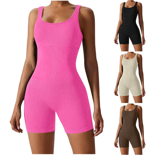 Damen Figurbetonter Sport-Bodysuit mit Rippstruktur