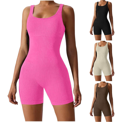 Damen Figurbetonter Sport-Bodysuit mit Rippstruktur