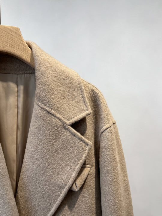 Damen Plüsch Doppelreihiger Mantel Shop Nory