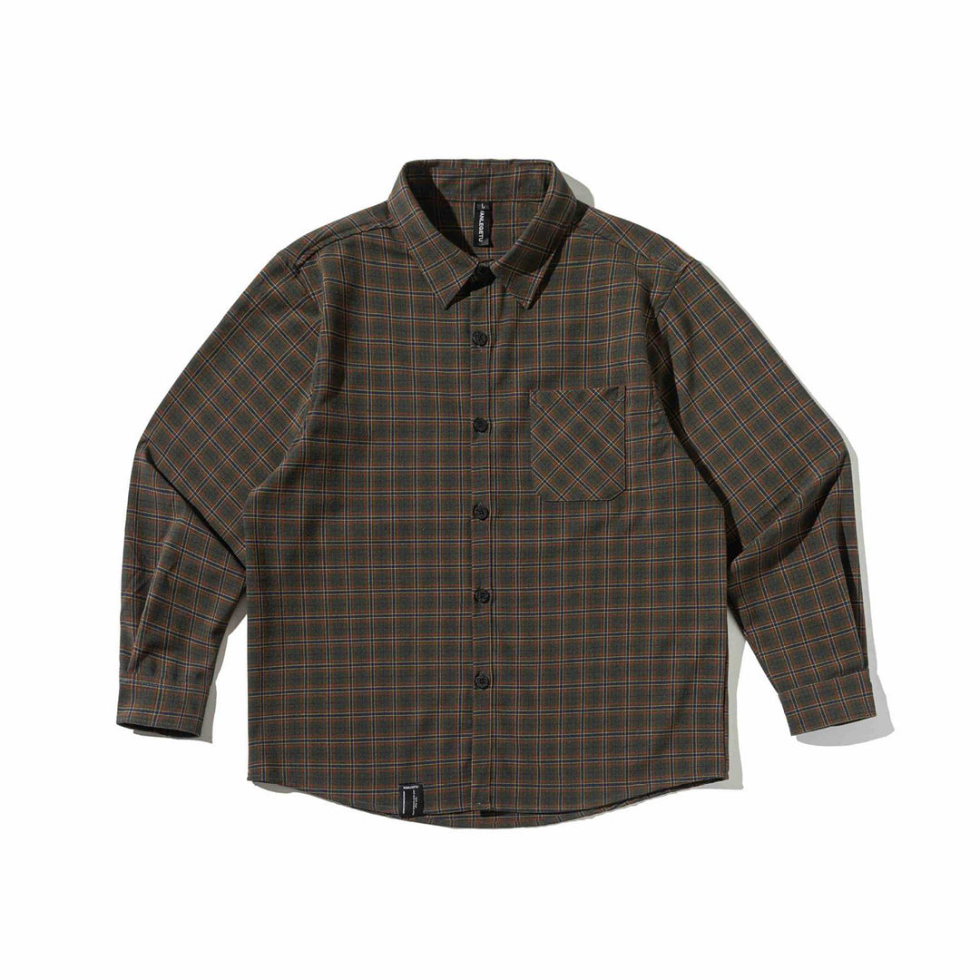 Herren Karierte Hemdjacke aus schwerem Twill mit Brustpattentasche und gerundetem Saum Shop Nory